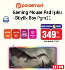 POLOSMART PGM21 GAMİNG OYUNCU MOUSE PAD IŞIKLI BÜYÜK BOY